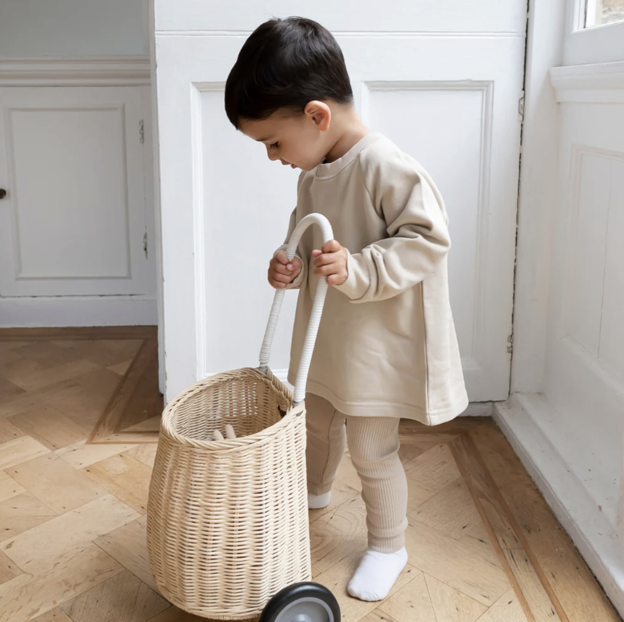 Cotton Sweatshirt - Light Beige
