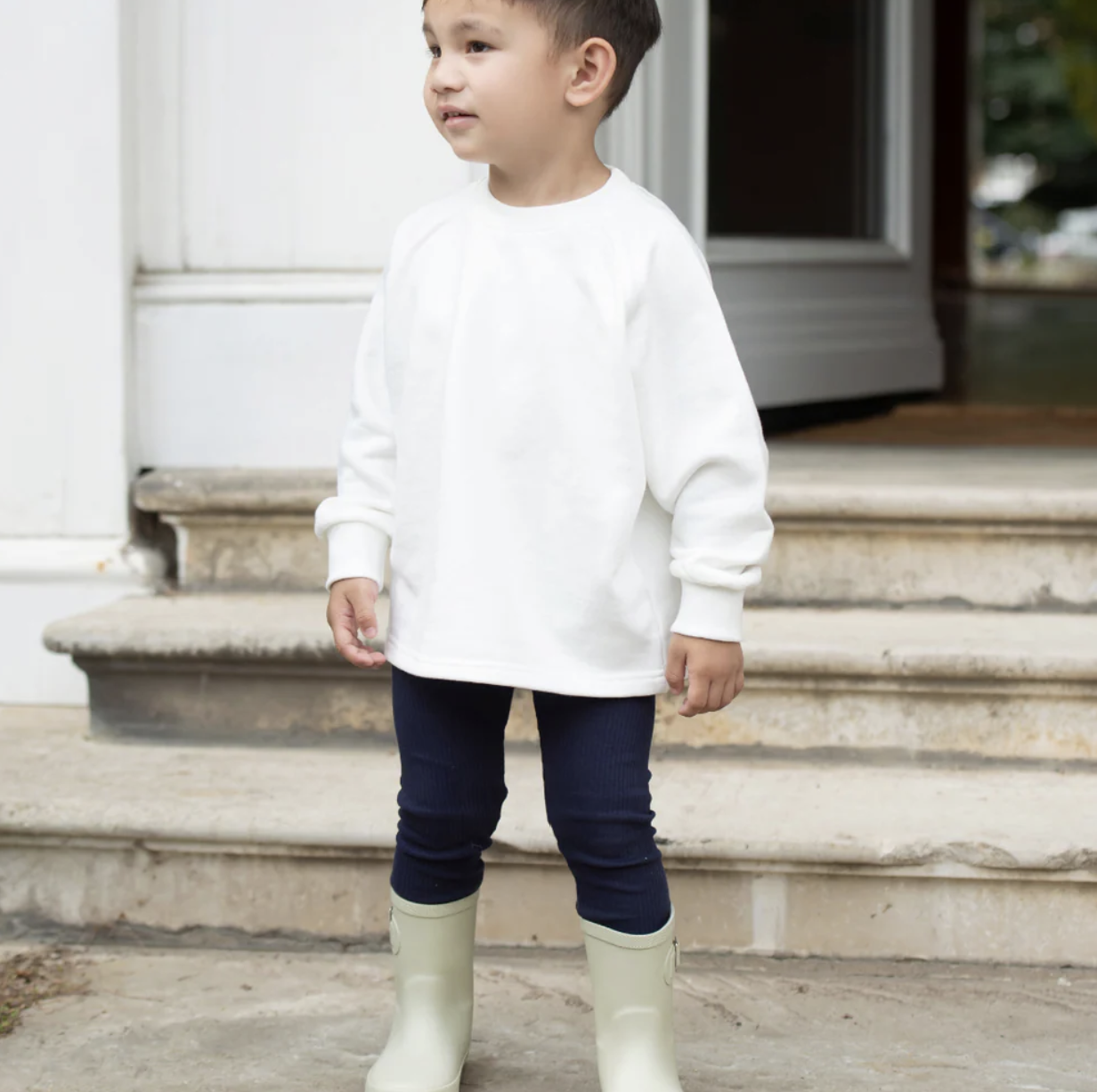 Ribbed Leggings - Navy