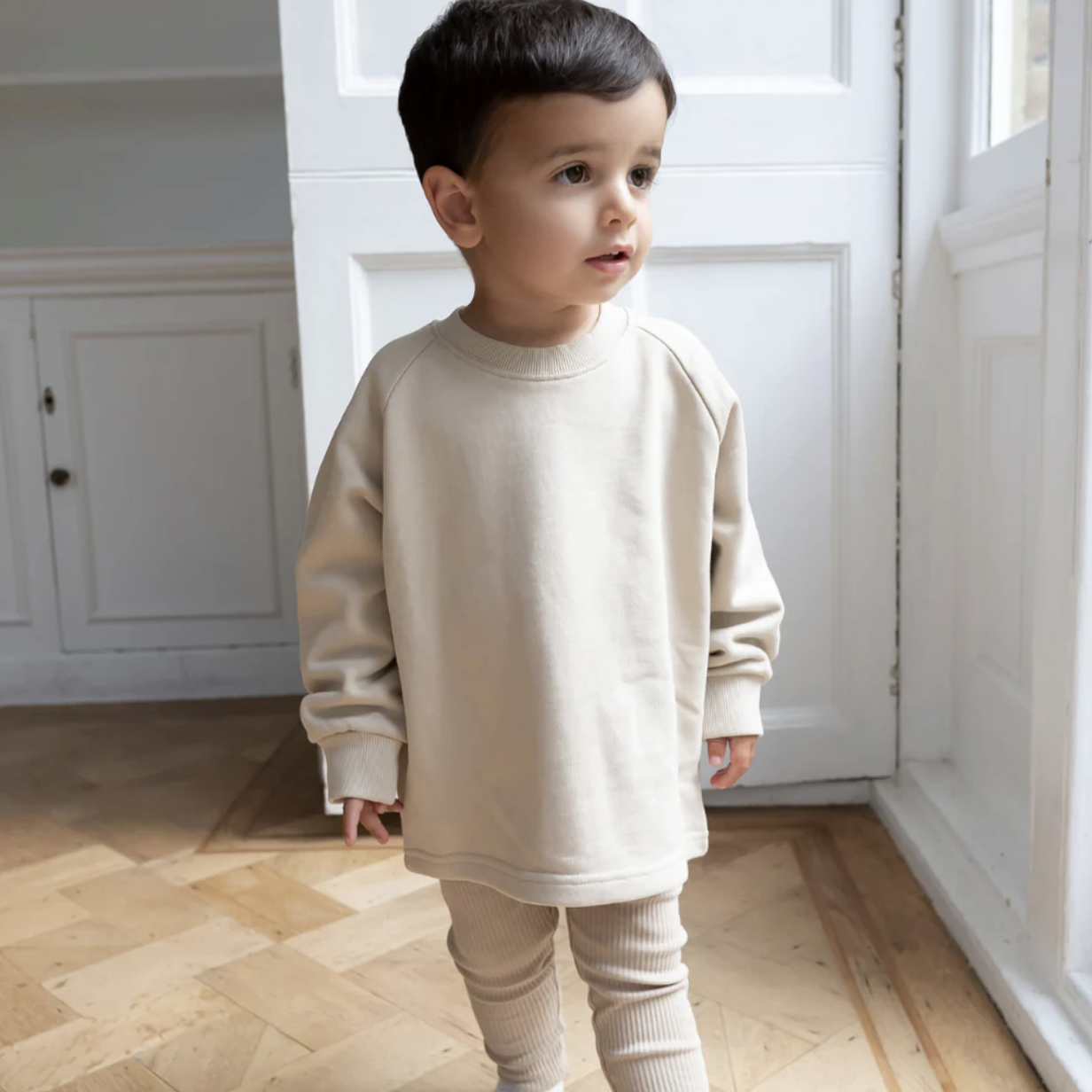 Cotton Sweatshirt - Light Beige