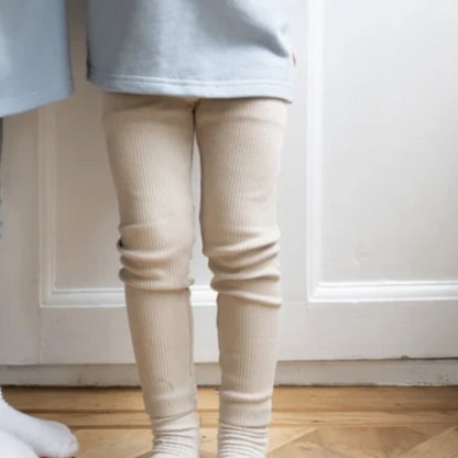 Ribbed Leggings - Light Beige